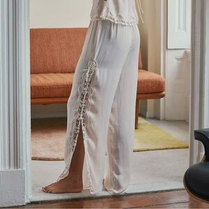 Free People Someone Like You Lace Inset Silky Romantic Pants